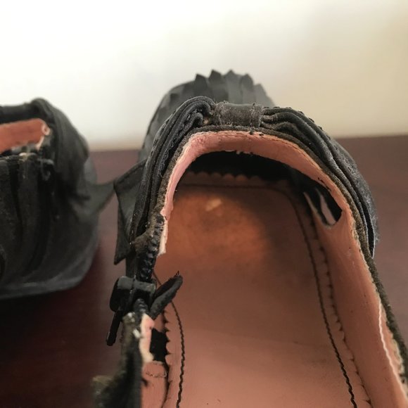 Anthropologie | Miss Albright Black Peep Toe Shoes - Picture 8 of 9